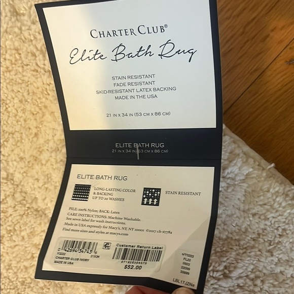 Charter Club Elite Bath Rug- NWOT - Picture 2 of 3